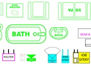 Thumbnail linking to Vector floorplan graphics objects for University of Bristol project
